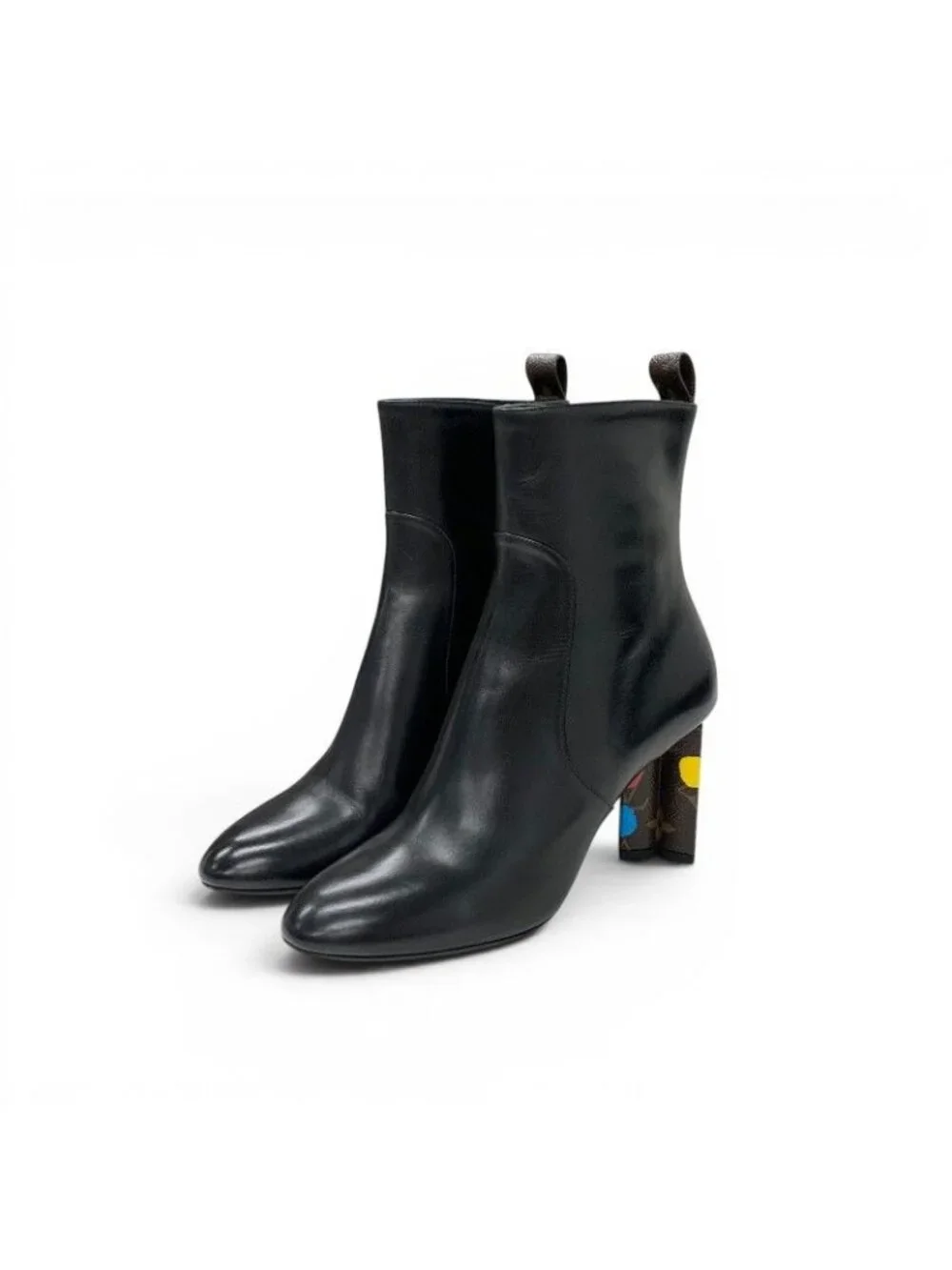 Louis Vuitton Silhouette Line Boots Short Shoes Leather Black Multicolor